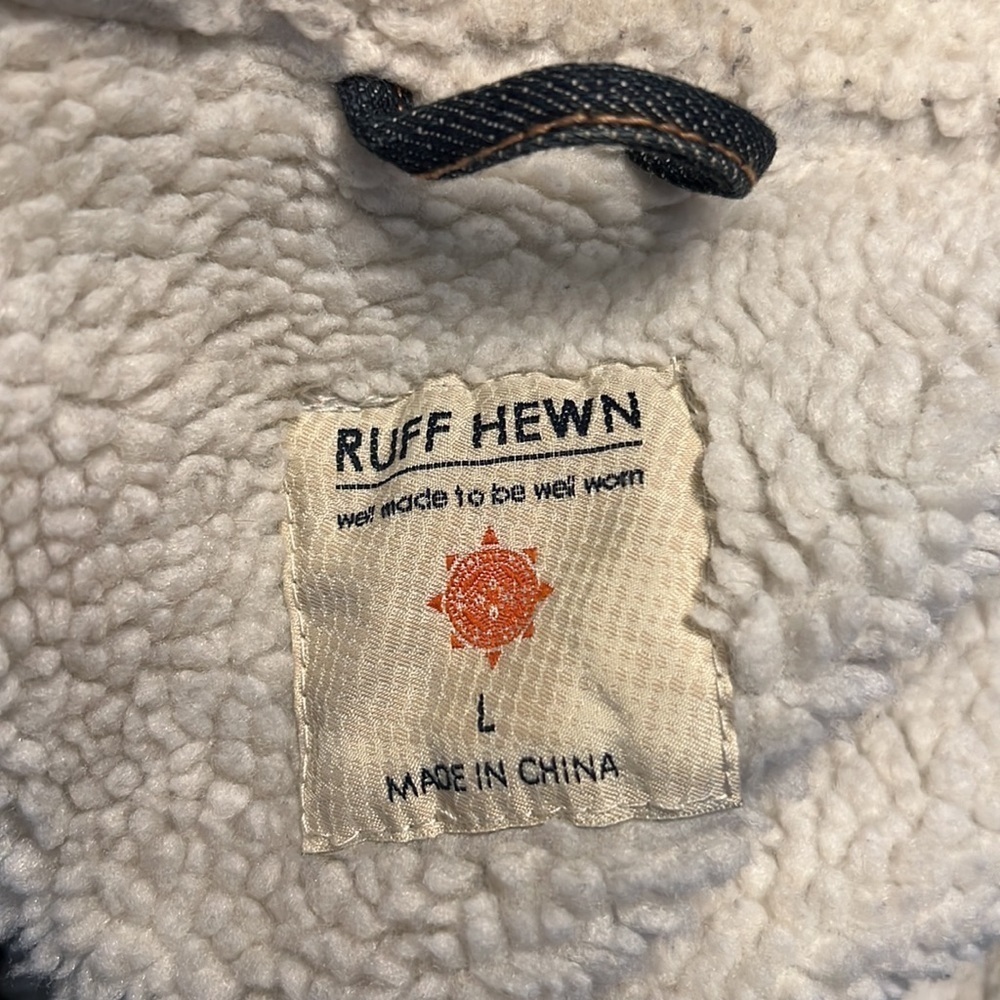 RUFF HEWN Denim / Sherpa Trucker Jacket Size Large — almost brand new - Picture 6 of 9